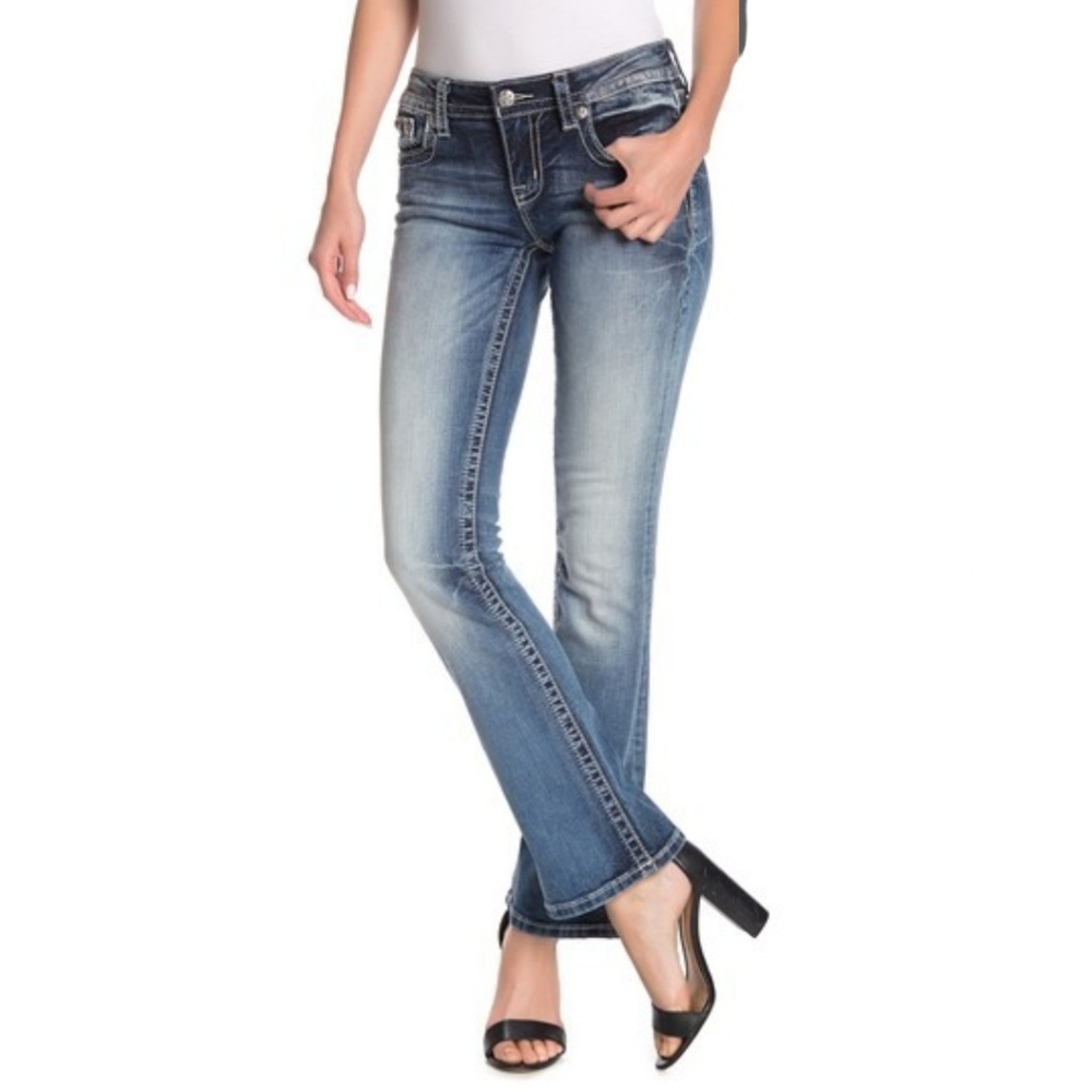 Miss Me Standard Boot Cut Jeans 37-1/2" inseam - Picture 4 of 8